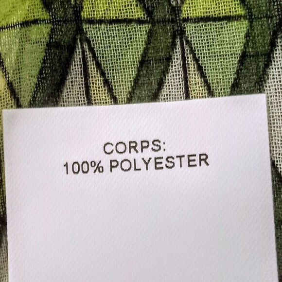 Joe Fresh Sheer Chevron Green Print Top - Picture 5 of 7